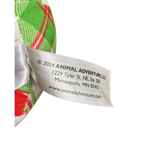 Animal Adventure Red Green Plaid Stuffed Plush Duck with Bow Christmas 14" RARE - Picture 6 of 8